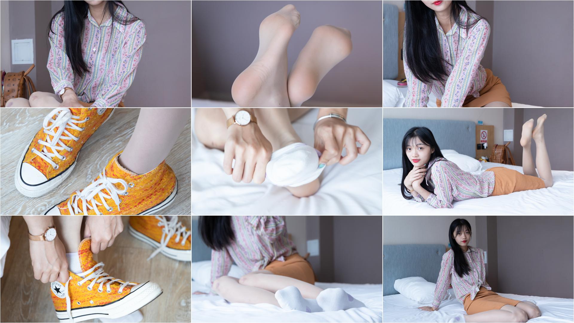 [BoBoSocks袜啵啵]NO.008 涵涵-帆布鞋、白色短棉袜、肉丝[139P+1V／3.94GB]-私房图片写真