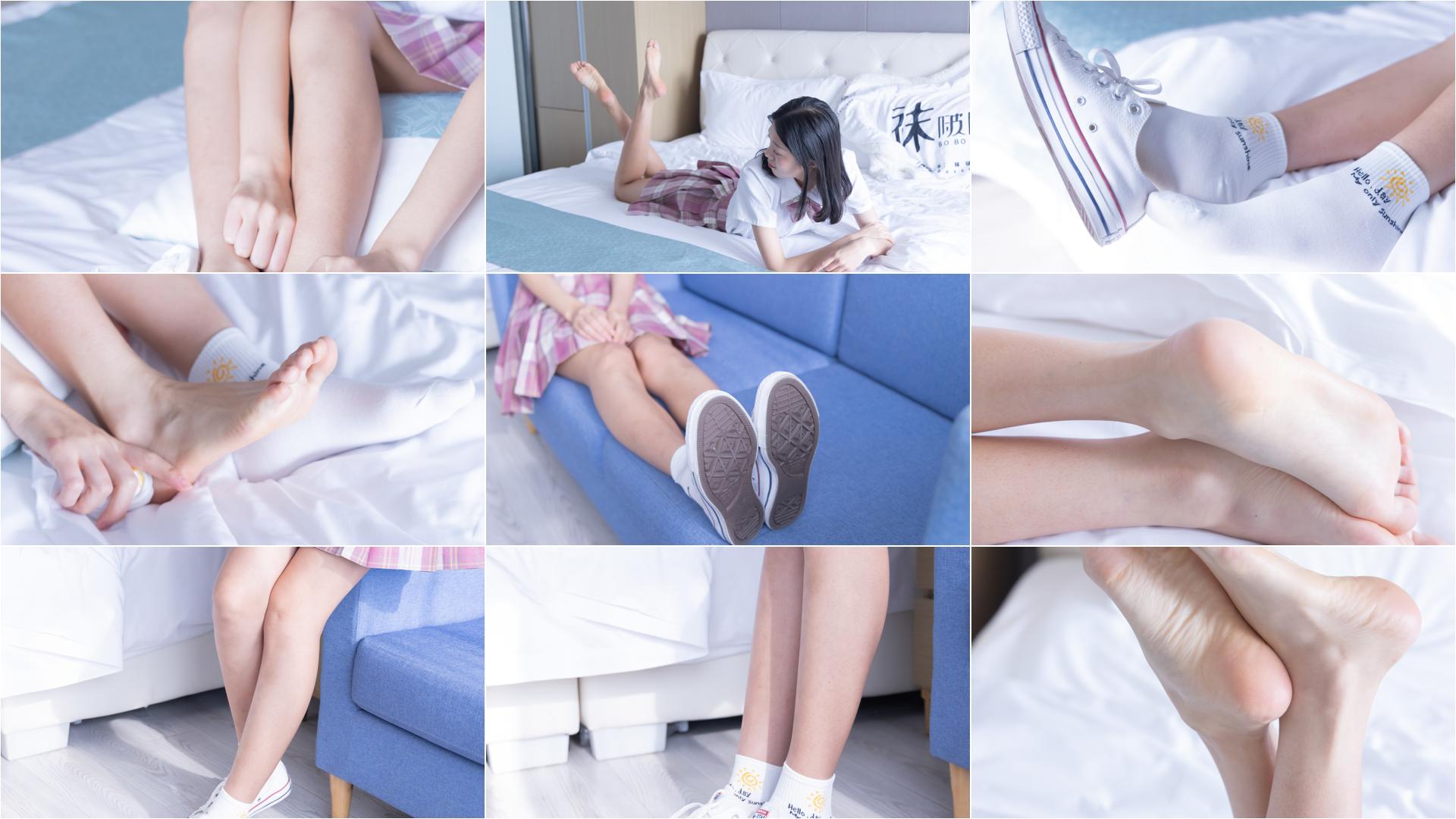 [BoBoSocks袜啵啵]NO.052 瑶瑶-JK制服、帆布鞋、白棉袜、裸足[133P+1V／6.58GB]-私房图片写真