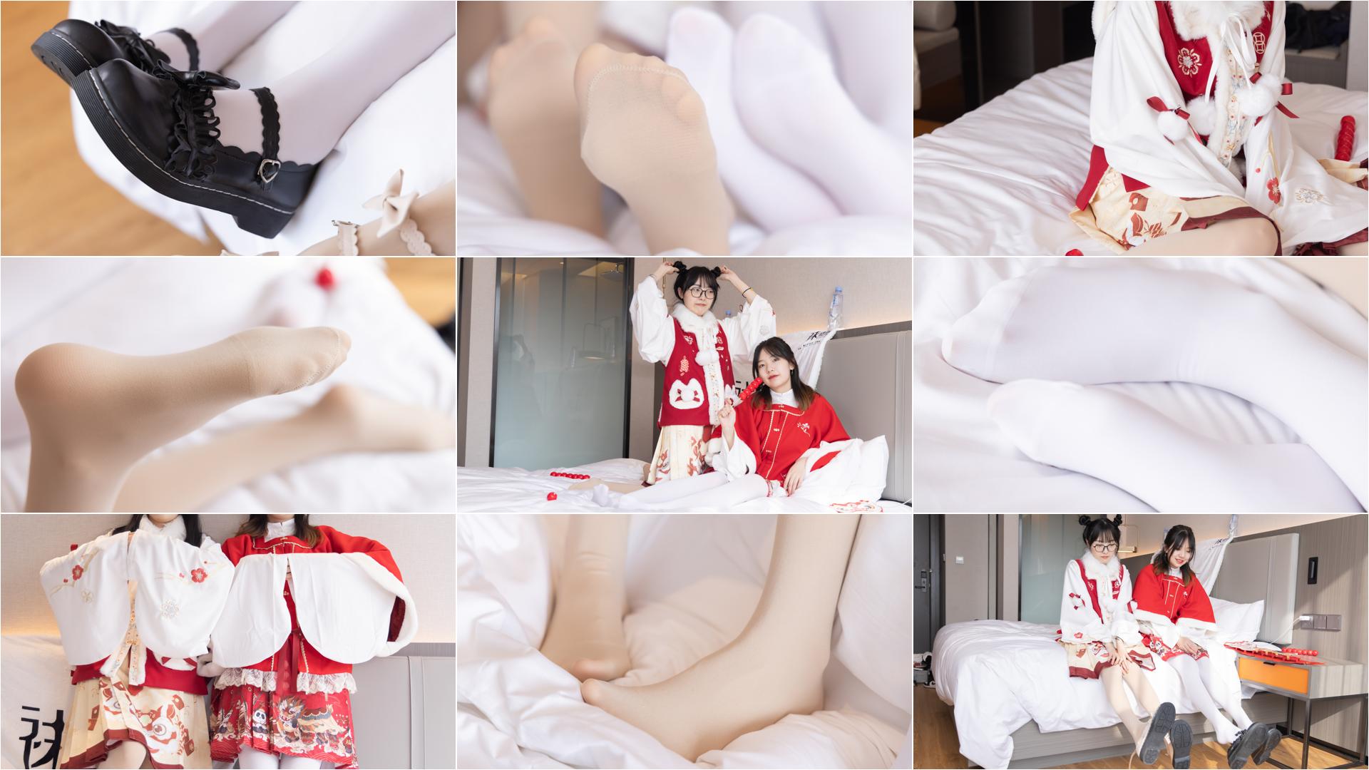 [BoBoSocks袜啵啵]NO.054 小甜豆与稚予-给大家拜年啦[139P+1V／5.87GB]-私房图片写真