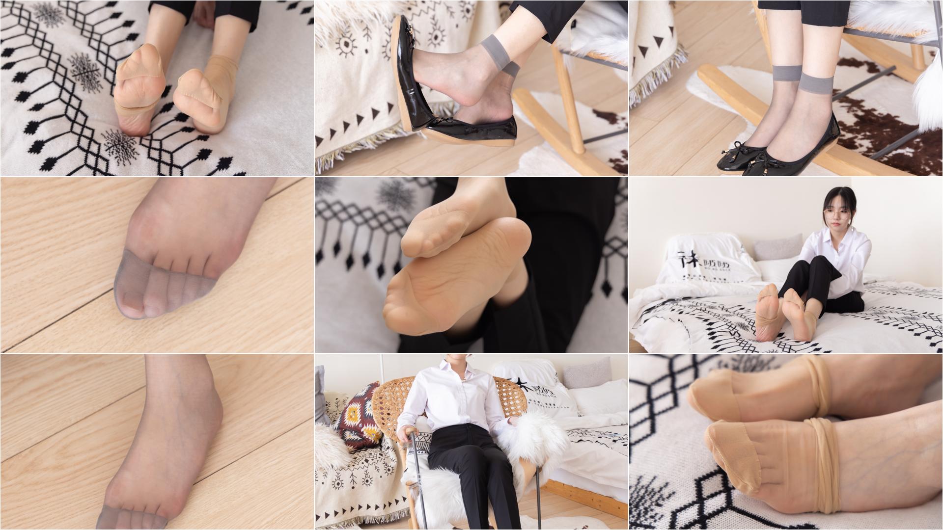 [BoBoSocks袜啵啵]NO.085 小甜豆-平底鞋、短灰丝、短肉丝[140P+1V／6.65GB]-私房图片写真