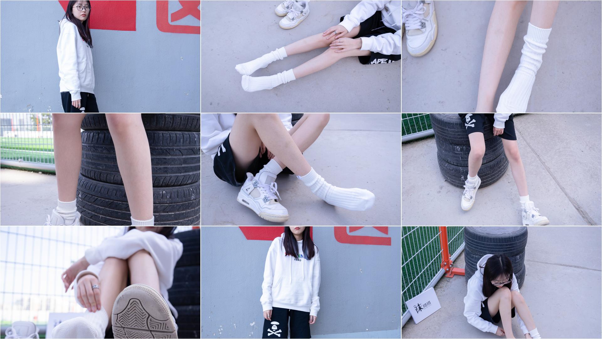 [BoBoSocks袜啵啵]NO.103 稚予-AJ篮球鞋、白棉袜、裸足[134P+1V／2.51GB]-私房图片写真