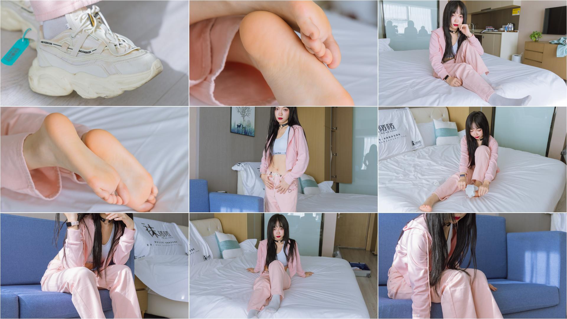 [BoBoSocks袜啵啵]NO.141 周周-运动鞋、白棉袜、裸足[140P+1V／5.57GB]-私房图片写真