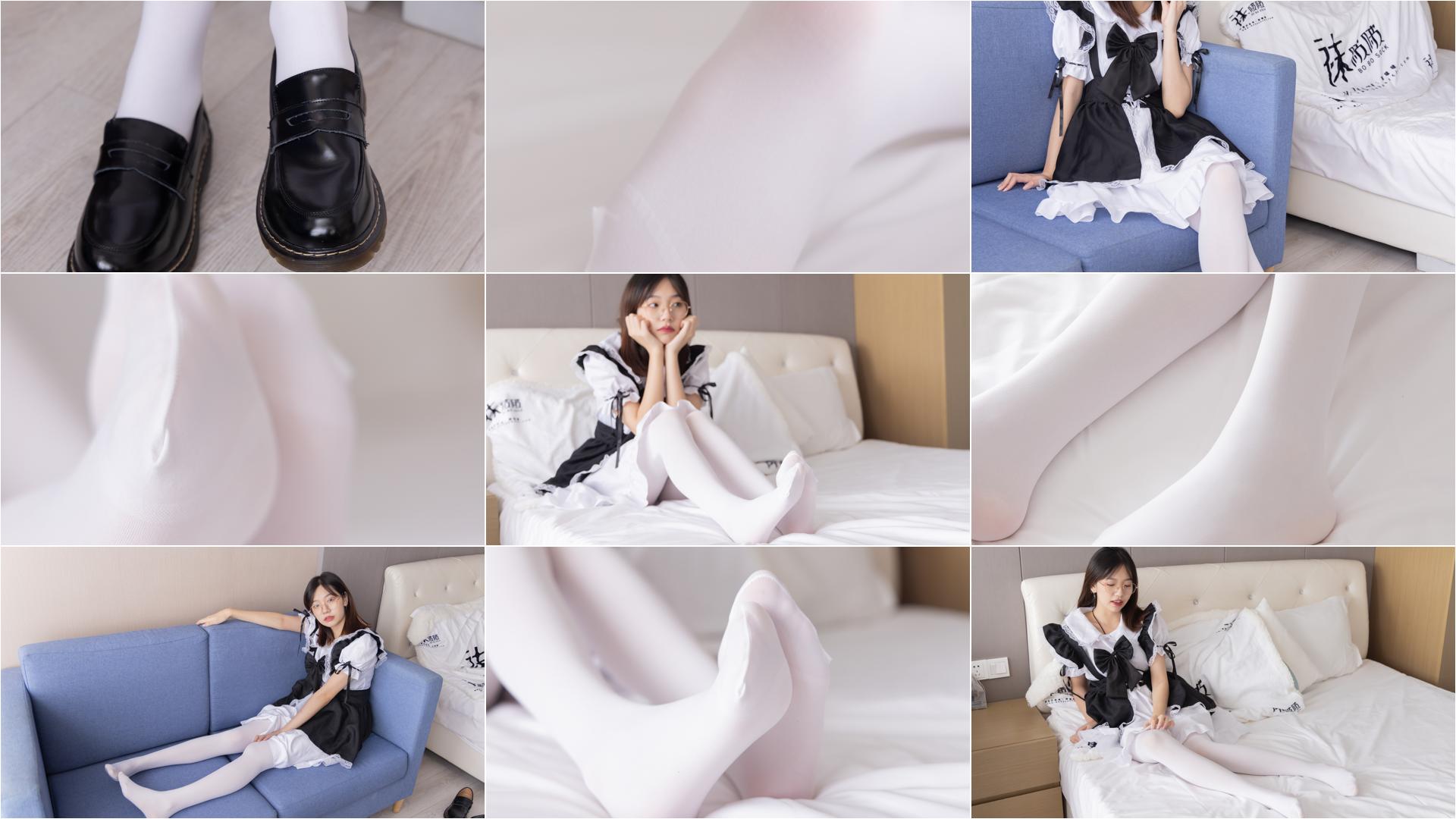 [BoBoSocks袜啵啵]NO.195 小甜豆-黑皮鞋、厚白丝、女仆装[135P+1V／5.56GB]-私房图片写真