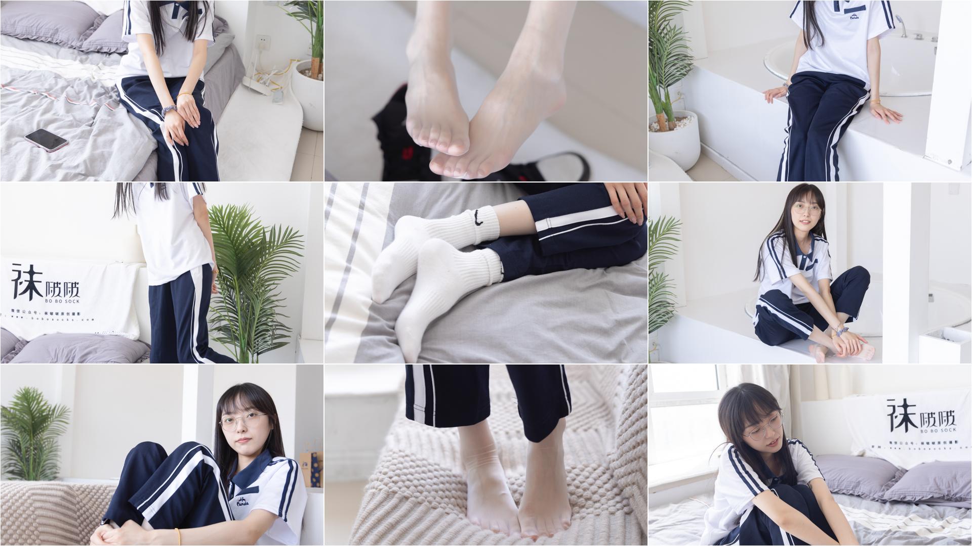 [BoBoSocks袜啵啵]NO.207 稚予-aj板鞋、白棉袜、油亮白丝、校服裤里丝[140P／5.25GB]-私房图片写真