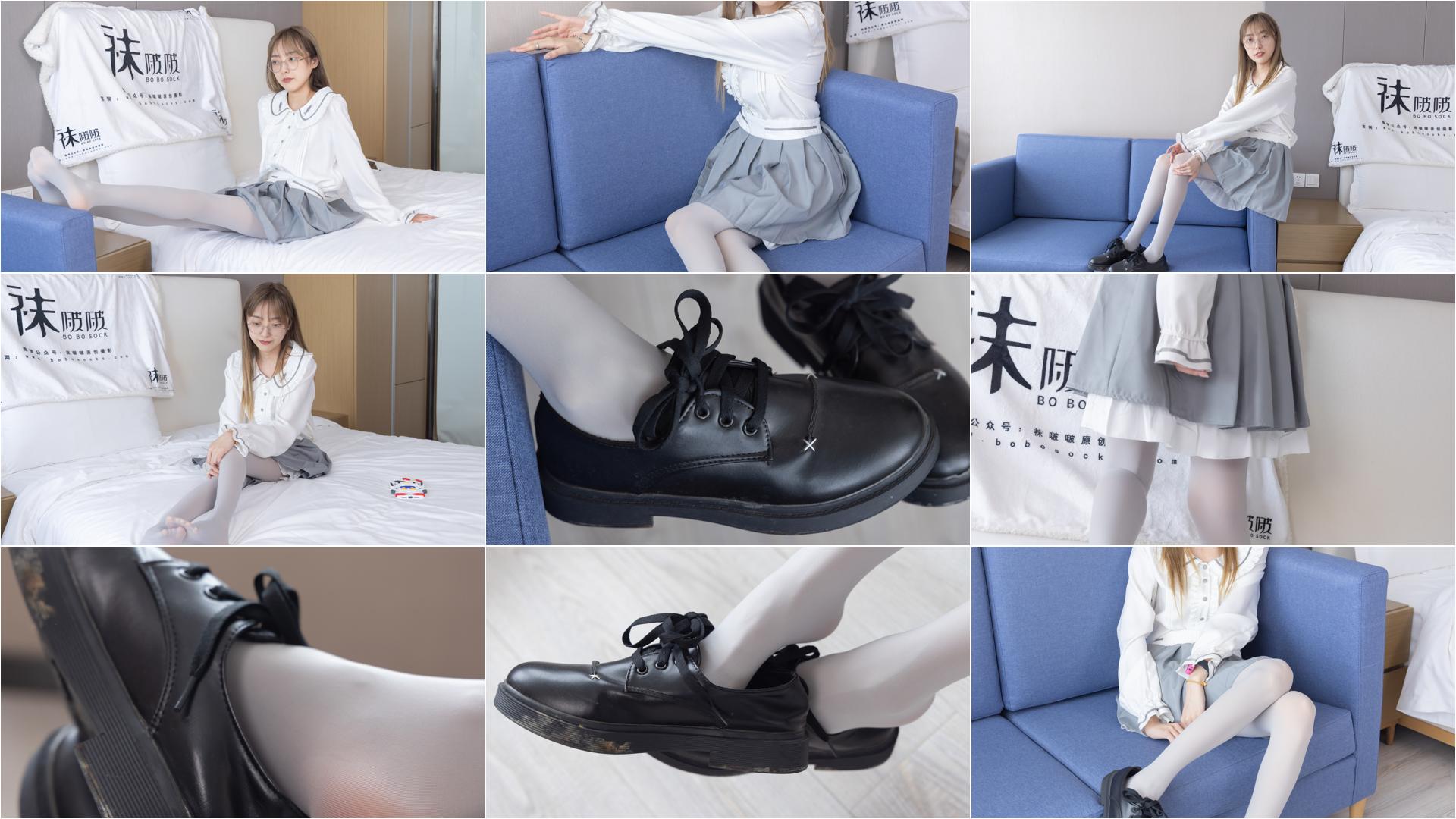 [BoBoSocks袜啵啵]NO.213 稚予-黑皮鞋、厚灰丝[140P+1V／5.53GB]-私房图片写真